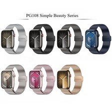 Milanese Steel Strap for Apple Watch 9 SE with Dual Magnetic Clasp