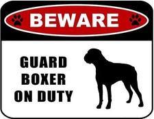 Chairelax PCSCP Beware Guard Boxer on Duty Silhouette 11.5 inch x 9 inch Lamin