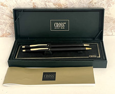 Cross Matte Black  Gold Trim Pen  Pencil Set in Box - See description