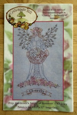 Crabapple Hill Gardener's Angel of Summer CHARITY Stitchery Pattern #2 In Series