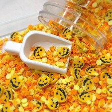 FAKE Spooky Pumpkin Halloween Polymer Clay Sprinkle Mix NOT EDIBLE D5-09