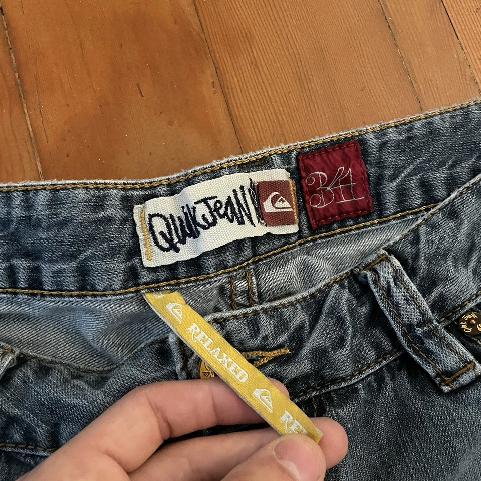 VTG Y2K Quiksilver Jeans Mens 34 (fits 35x28) Baggy Relaxed Quikjean Loose Boot - Image 3 of 4