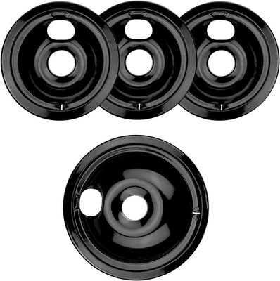 #ad 4 Pack Black Porcelain Burner Drip Pan by AMI PARTS Replacement for Ge Hot Poi $30.18