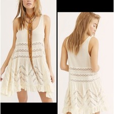 Free People Intimately Lace Slip Mini Dress Size S Boho Chic Cottagecore Fairy