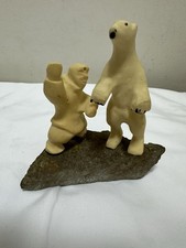 Polar Bear Inuit Hand Crafted Sculpture Carving Vintage Eskimo Native