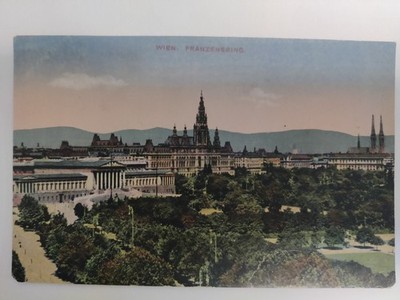 Ansichtskarte aus Wien (Parlament/Rathaus) - gelaufen 1917