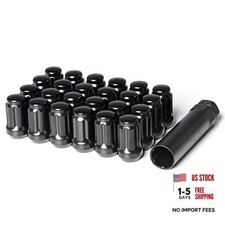 Black Spline Drive Jam Lug Nuts 12x1.5pc  Tool 24