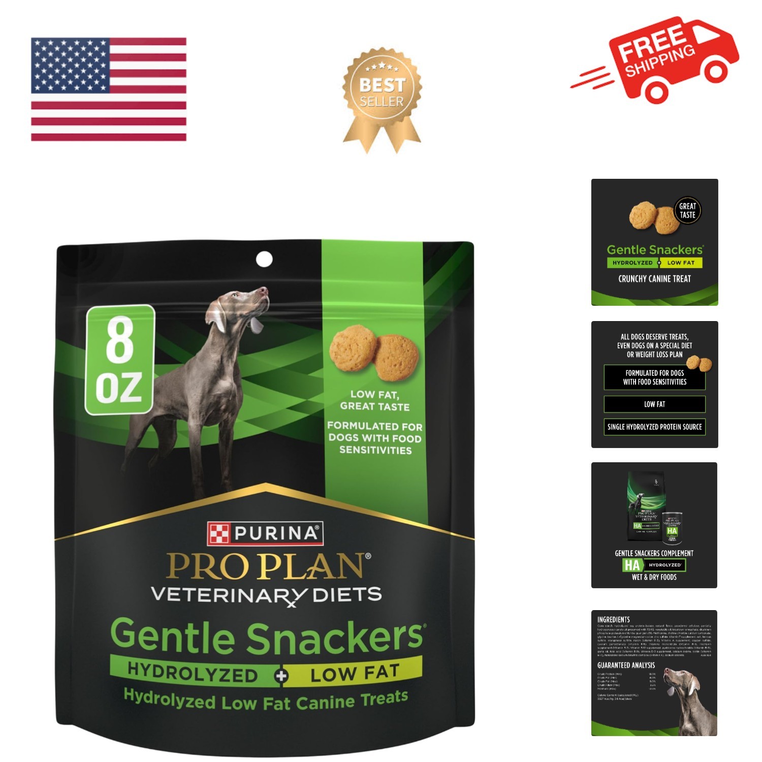 Purina Gentle Snackers Hydrolyzed Plus Low Fat Dog Treats - 
