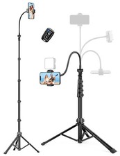 Phone Tripod Stand, 85" Tall Cellphone Tripod for iPhone with Gooseneck Remot...