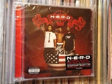 N*E*R*D NERD FLY OR DIE CD USA HYPE STICKER SEALED Pharrell Wiilliam NEPTUNES