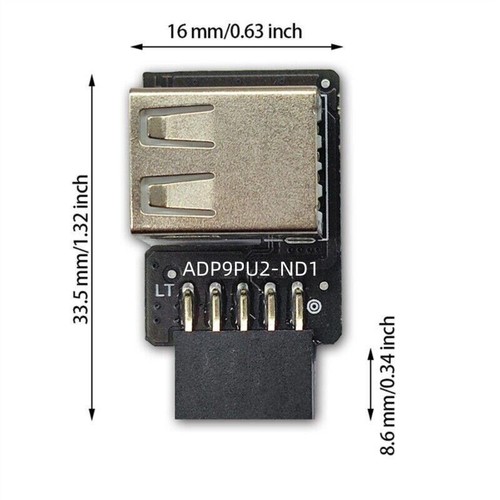 USB 2.0 9Pin Interface Front Panel Header Adapter USB2.0 Extender Card Converter - Zdjęcie 5 z 18
