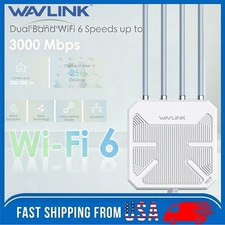 WAVLINK AX3000 WiFi 6 Outdoor Extender Mesh Router Booster Long Range Up to 300M