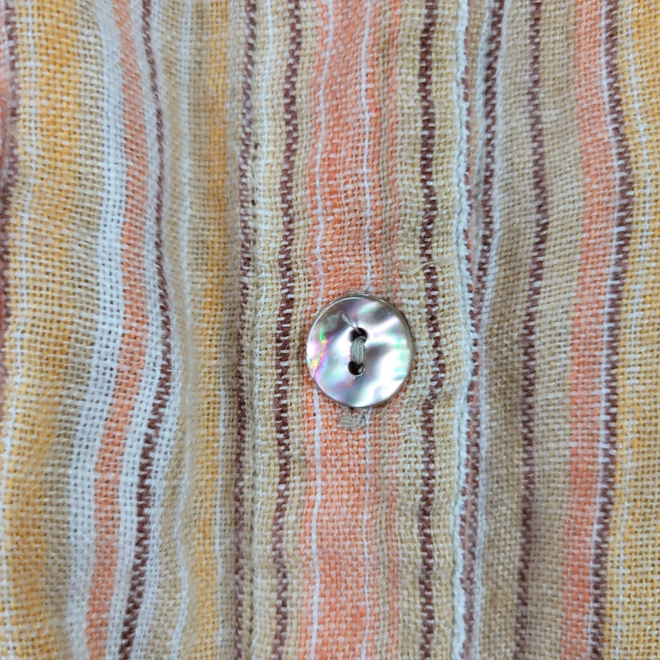 Diane Newman льняной на пуговицах верхний размер средний полоски желтовато-коричневый оранжевый женщин - Изображение 4 из 4