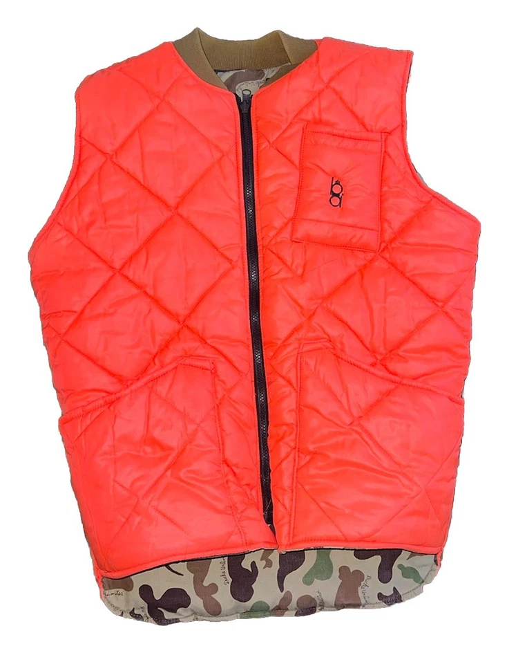 BOB ALLEN Ducks Unlimited Vintage 70s Reversible Camo Orange Hunting Vest - Image 2 of 4