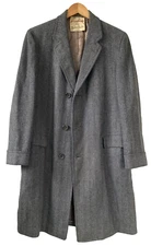 VTG 60s British Wool Gray Herringbone Rockabilly Ivy Trad 40 42 Union Made USA