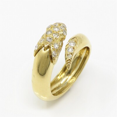 NYJEWEL Christian Dior 18k Yellow Gold Snake Diamond Wrap