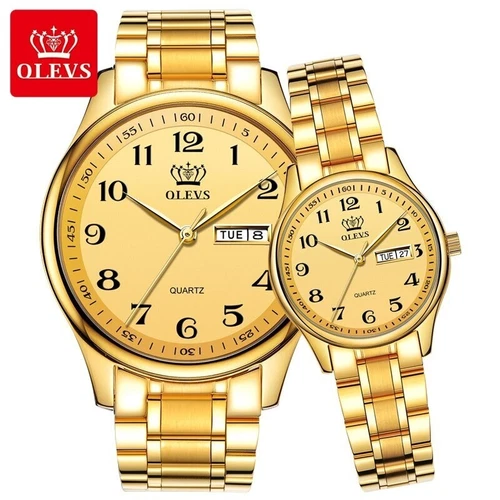 OLEVS Couple Watch Romantic Quartz Wristwatch Waterproof Lover Anniversary Gift - Photo 11 of 11
