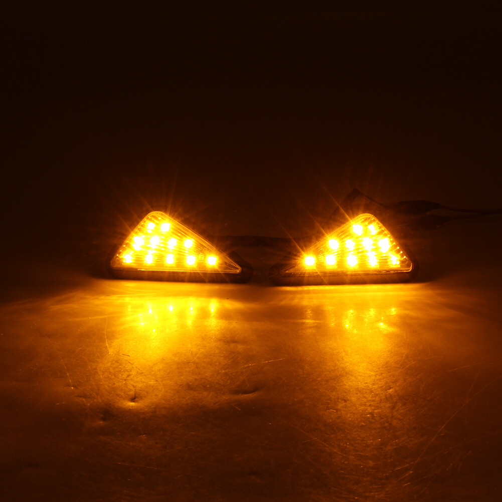 Clear Motorcycle LED Turn Signal Lights Amber Lamp For Kawasaki