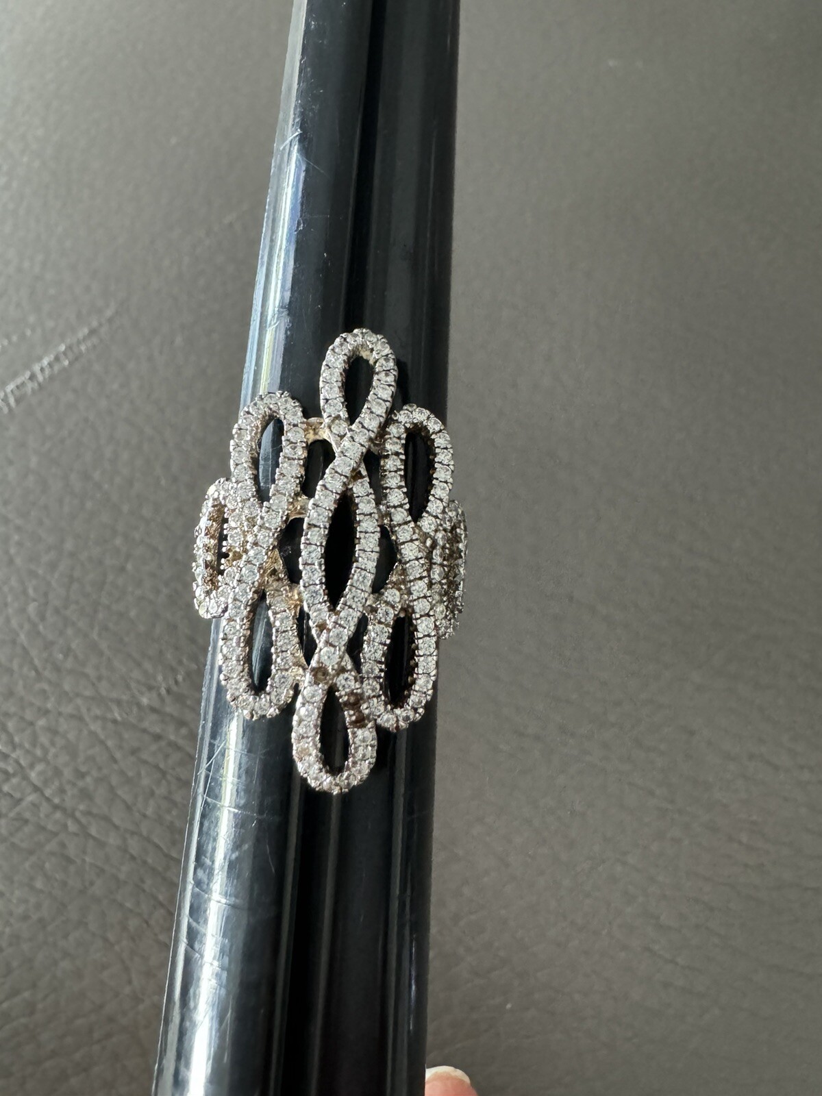 Large Statement Sterling Silver Bold CZ  Ring siz… - image 1