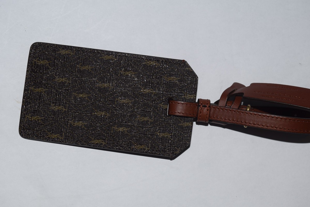 サンローラン　ルモノグラム.ラゲッジタグ NEW! YSL Saint Laurent Monogram Luggage Tag Leather Brown Initial