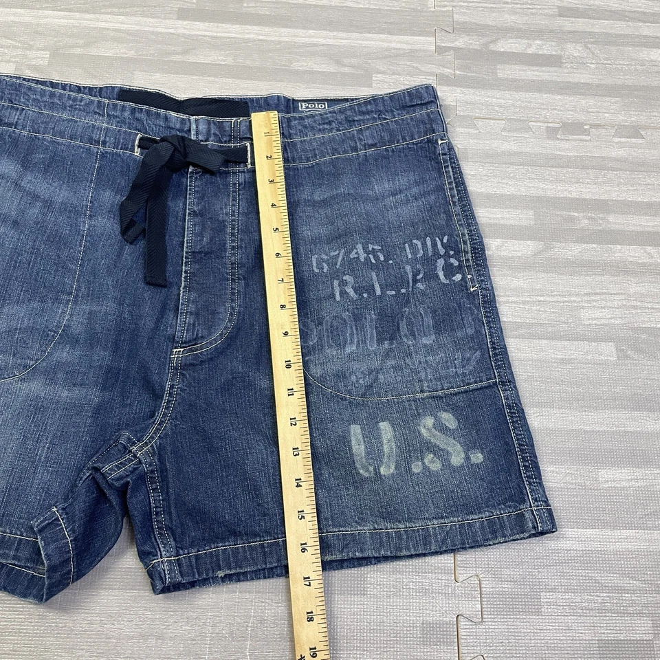 Pantalones Cortos Denim Polo Ralph Lauren Regatta US Naval 4" Cordón Para Hombres Talla 2XL $198 Foto 4 de 4
