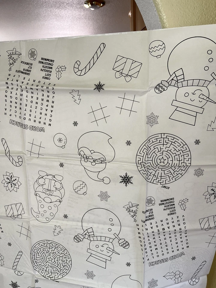 4 Cubiertas de Mesa Color Navidad Tu Propia 54x108 Color Y Juegos Niños Actividad Foto 3 de 4