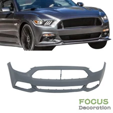 Front Bumper Cover Primed For 2015 2016 2017 Ford Mustang Except Shelby Model