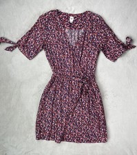 Gap Floral Tie Sleeve Faux Wrap / Elastic Waist Dress XS