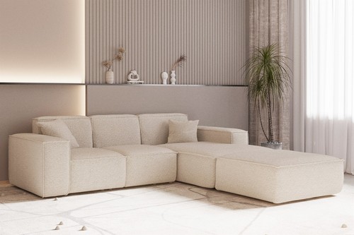 Polsterhocker Designerhocker CELES PREMIUM 105x105 cm Stoff Opera Velvet Sand - Bild 3 von 3