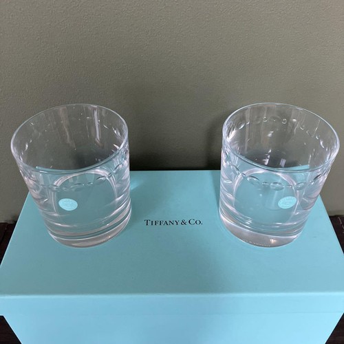 Tiffany & Co Pair Swing of Rock Glass Tumbler Set With Box Unused - Picture 4 of 4