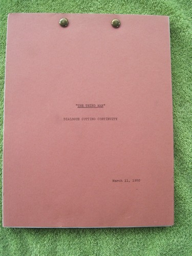 ORIGINAL THE THIRD MAN SCRIPT ORSON WELLES - GRAHAM GREENE - Picture 1 of 4