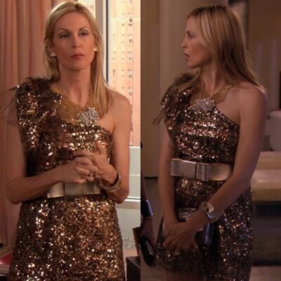 viral gold dress Pippa Silver Payette Long Sleeve Mini Dress