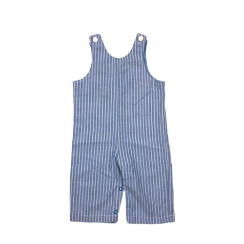 Vtg Baby Overalls Carters 9 Months Striped Blue White Jumper Snapsuit Made USA - Picture 1 of 10