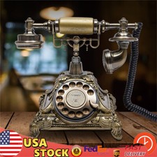 Antique Telephone Desk Phone European Style Old Fashioned Rotary Dial Phone