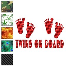 Twins On Board, Vinyl Decal Sticker, 40 Patterns  3 Sizes, 6447