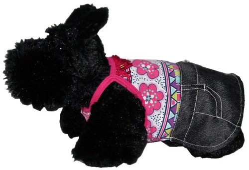 open lace back dress Pawpatu Pink and Purple Mini Flower Elegant Dress for Dogs Popatu