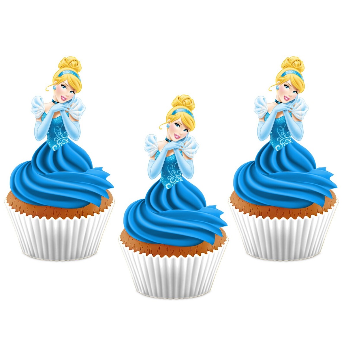 Topper Per Cupcake Cinderella Seyal - Decorazione Festiva, 15.2x7.6 Cm, Riutilizzabile - Foto 4