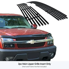 For 2001-2006 Chevy Avalanche With Body Cladding Black Billet Grille  Insert
