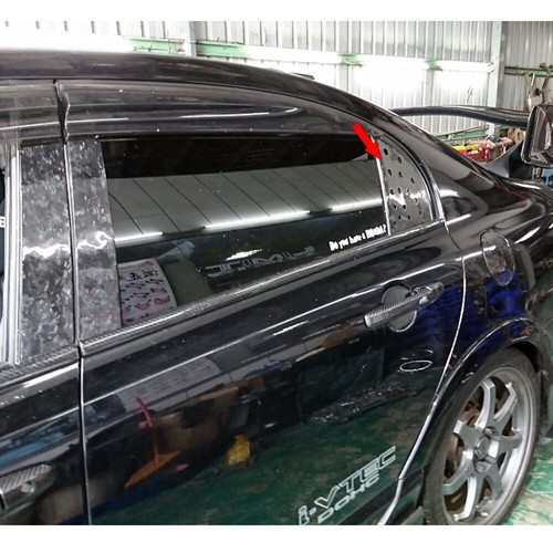 Shiny Black FOR Honda Civic 8th Side Rear Quarter Window Louver Cover Vent 06-11 - Picture 6 of 7