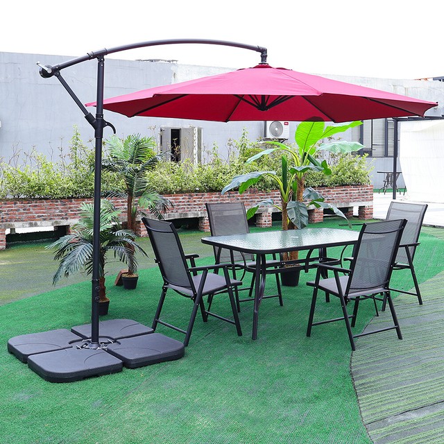 Parasol Market Umbrella 3m With Sun Protection Uv 50 In Grey Anthracite For Sale Ebay