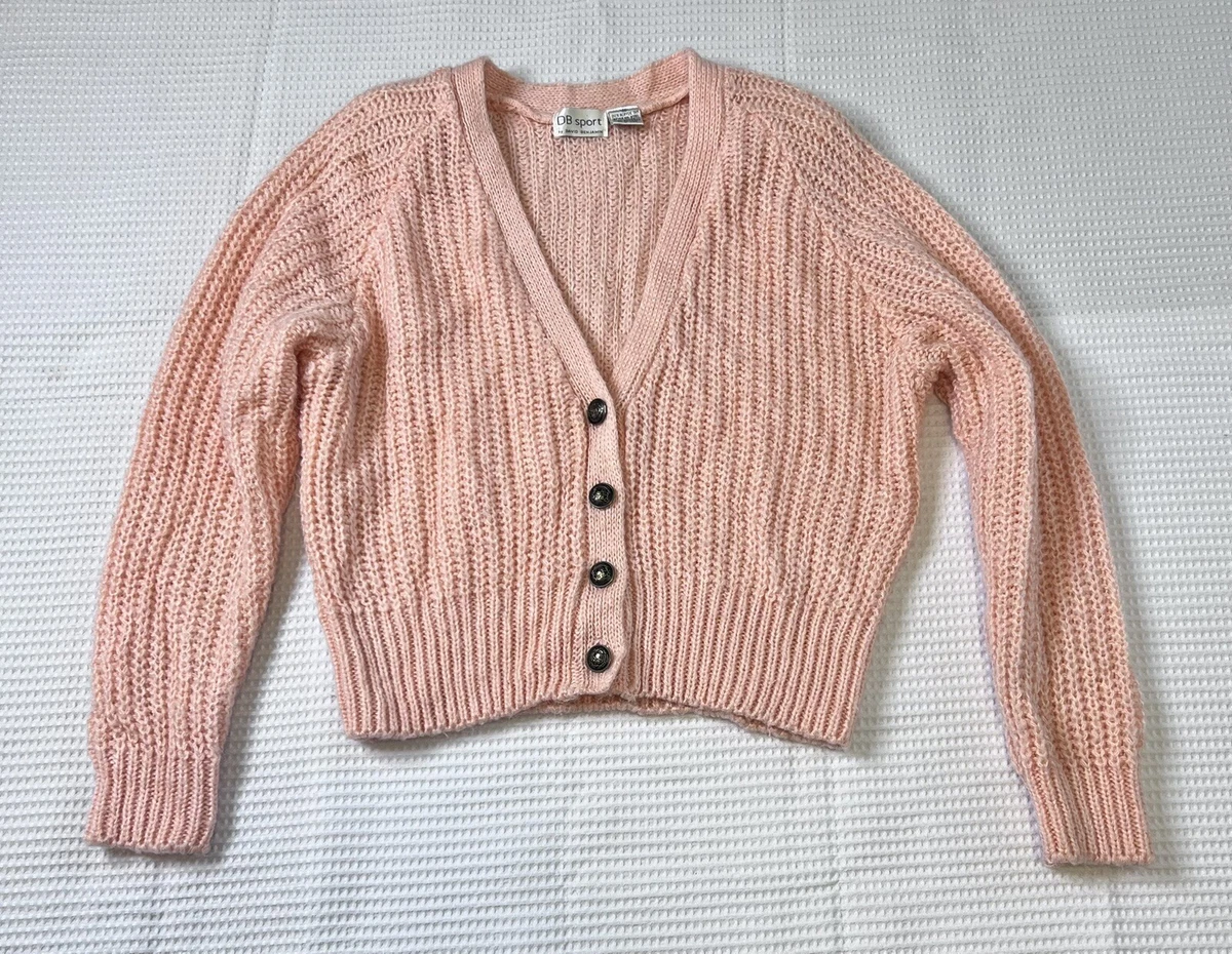 DB Sport By David Benjamin Women Cardigan Slouchy Sweater Small Peachy Pink