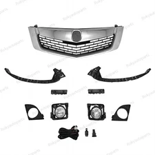 9PC For Acura TSX 2009 2010 Chrome Grille Fog lights Bumper Headlight Brackets