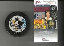 Pittsburgh Penguins Puck Signed By Kovalev Slegr Morozov & Olausson JSA COA