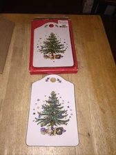 Nikko Christmastime Christmas Tree Ceramic Snack Cheese Board Japan 9" x 5 3/4"