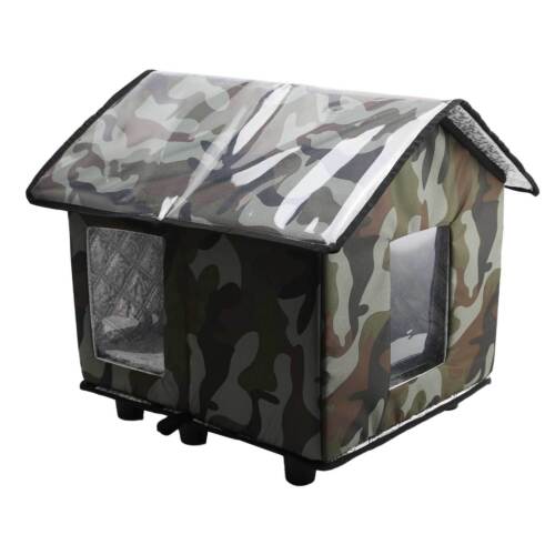 Outdoor Cat House Kennel Shelter Waterproof Insulated Elevated Pet House 2 Door - Picture 9 of 10