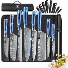 Stainless Steel Kitchen Knives Set 8Piece Chef Knife Set with Carry Bag & Sheath