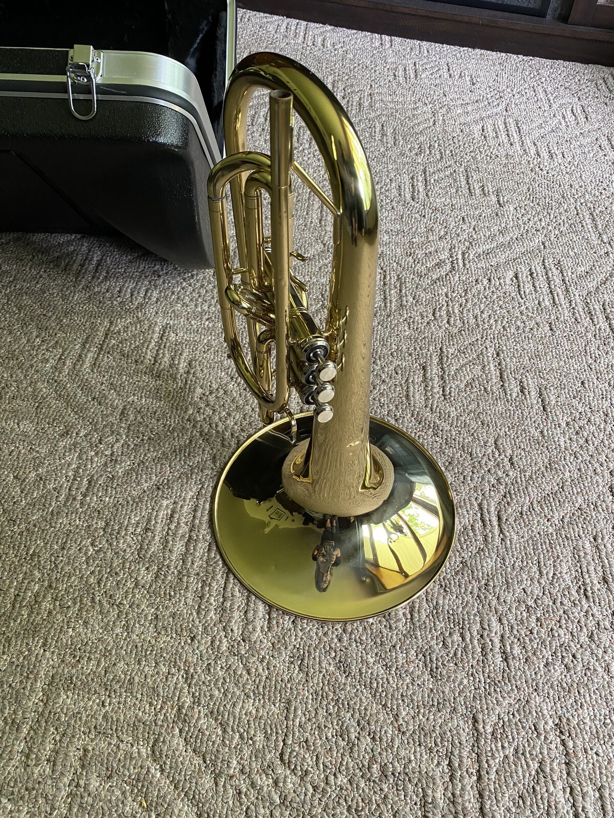 Moz Advanced Monel Pistons Marching Mellophone Key of F with Case and