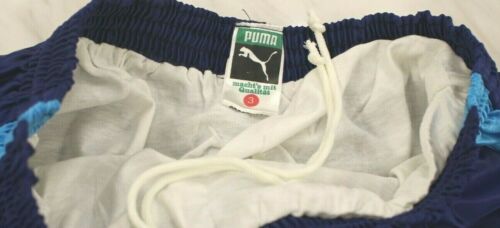 Puma Vintage Shiny Blue Nylon Short Football Running Retro 80s 90s Racing S - Picture 3 of 7