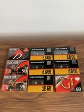 LOT of 9 New in Wrapper Blank Cassette tapes