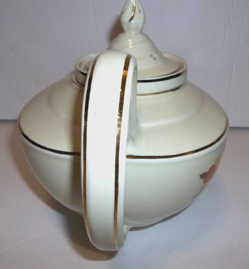 VTG HALL'S SUPERIOR KITCHENWARE Autumn Leaf ALLADIN TEAPOT w/INFUSER